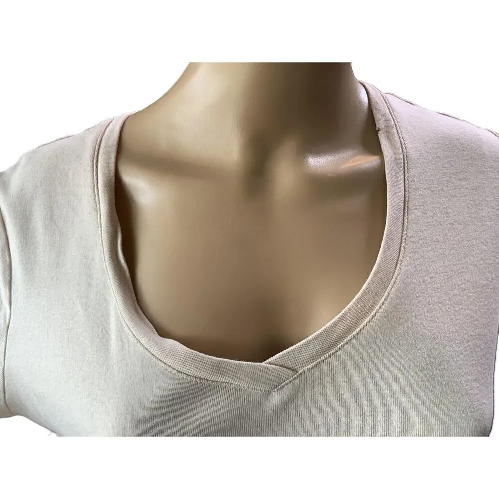 St. John's Bay Pale Pink V-Neck Short Sleeve‎ Basic Tee Size XL